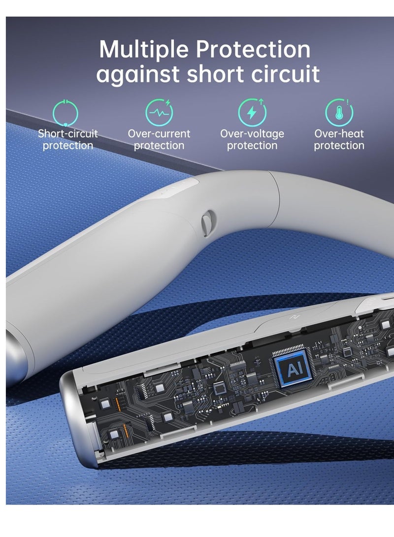 حزمة بطارية للرقبة لجهاز Meta Quest 3S/Quest 3، حزمة بطارية سريعة الشحن بسعة 10000 ملي أمبير/ساعة و 20 واط لملحقات Quest 2/3S/3، ضغط أقل على الرأس، يطيل وقت اللعب في الواقع الافتراضي - الأبيض - Image 3