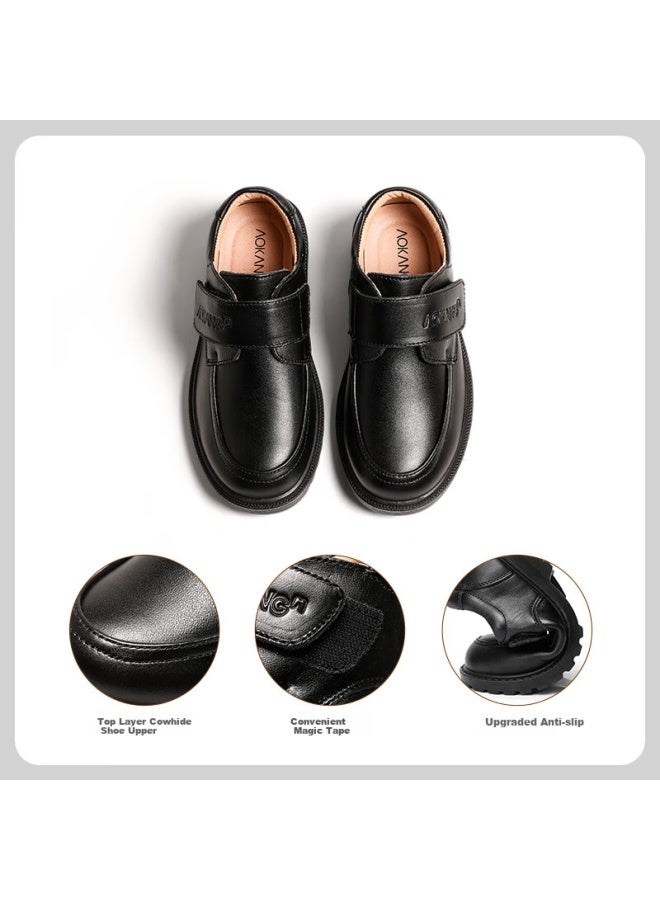 Aokang Boys' Leather Shoes, Spring And Autumn Style, Children's Performance Black Shoes, Genuine Leather Soft-soled, For Older Children, Black Boys' Flats, Performance Shoes - Image 5