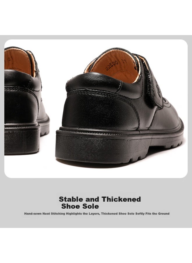 Aokang Boys' Leather Shoes, Spring And Autumn Style, Children's Performance Black Shoes, Genuine Leather Soft-soled, For Older Children, Black Boys' Flats, Performance Shoes - Image 4