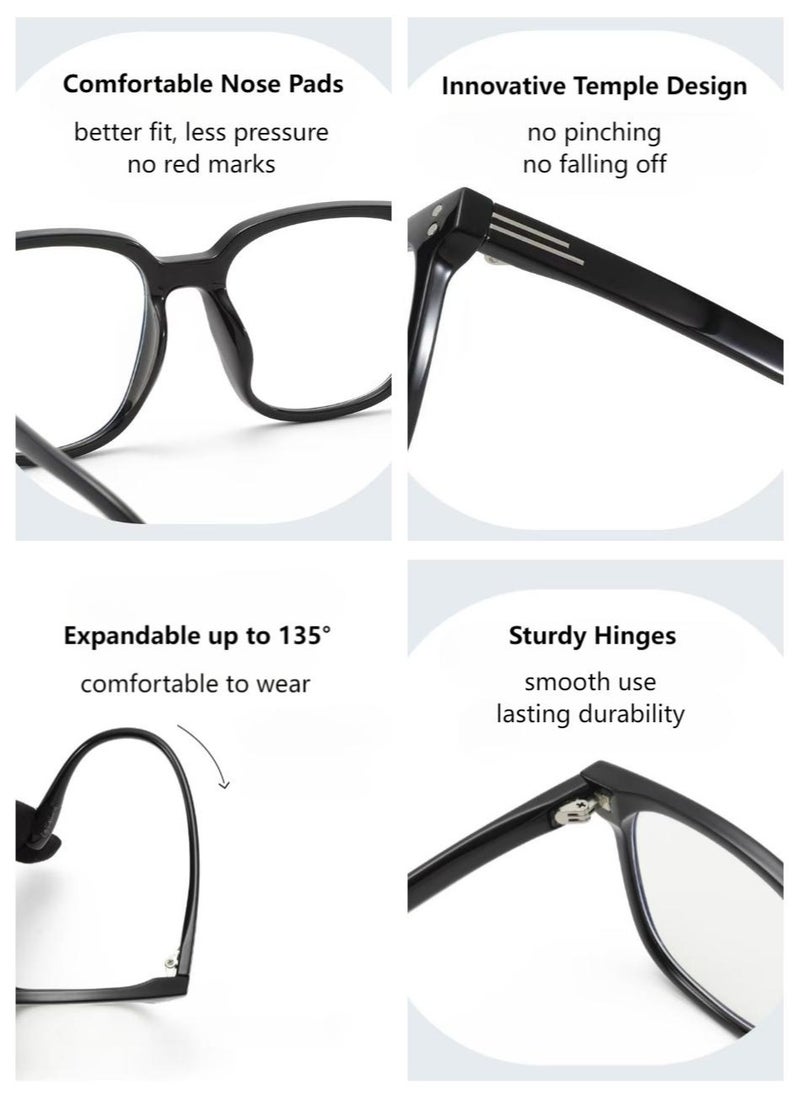 4-in-1 Magnetic Clip-On Sunglasses Set, Anti Blue Light Glasses with Magnetic Polarized and Night Vision Lens, Versatile Eyewear for Day and Night Use, for Men and Women, Multicolor