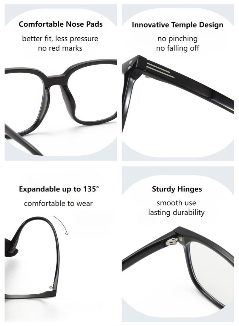 UrbanNest 4-in-1 Magnetic Clip-On Sunglasses Set, Anti Blue Light Glasses with Magnetic Polarized and Night Vision Lens, Versatile Eyewear for Day and Night Use, for Men and Women, Multicolor - Image 3