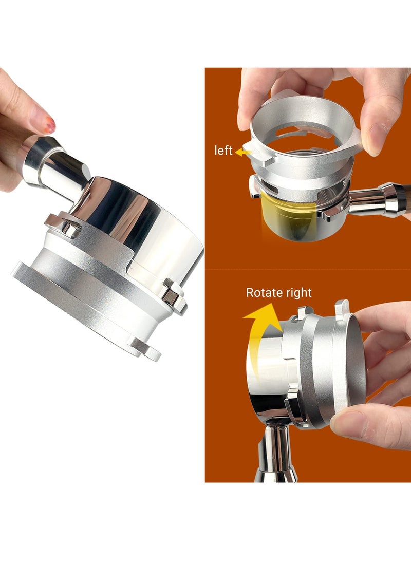SYOSI - 54mm Espresso Dosing Funnel for Breville Barista Portafilters Hands-Free (Stainless Steel-Silver) - Image 1