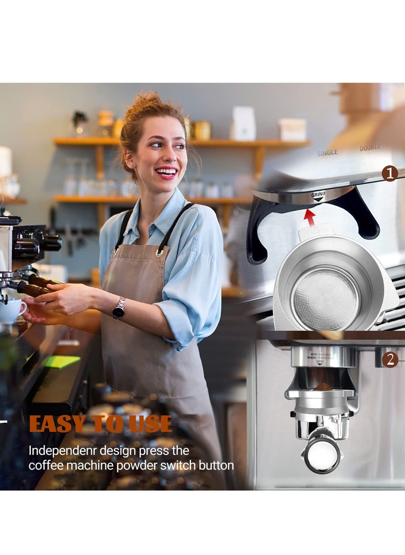 SYOSI - 54mm Espresso Dosing Funnel for Breville Barista Portafilters Hands-Free (Stainless Steel-Silver) - Image 1