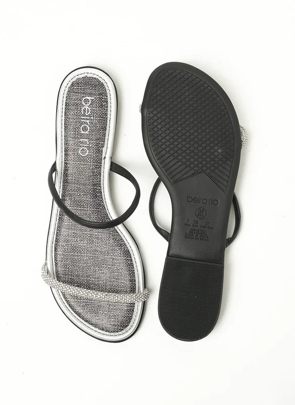 Beira Rio Beira Rio Ladies Flat Sandals Black | Made In Brazil