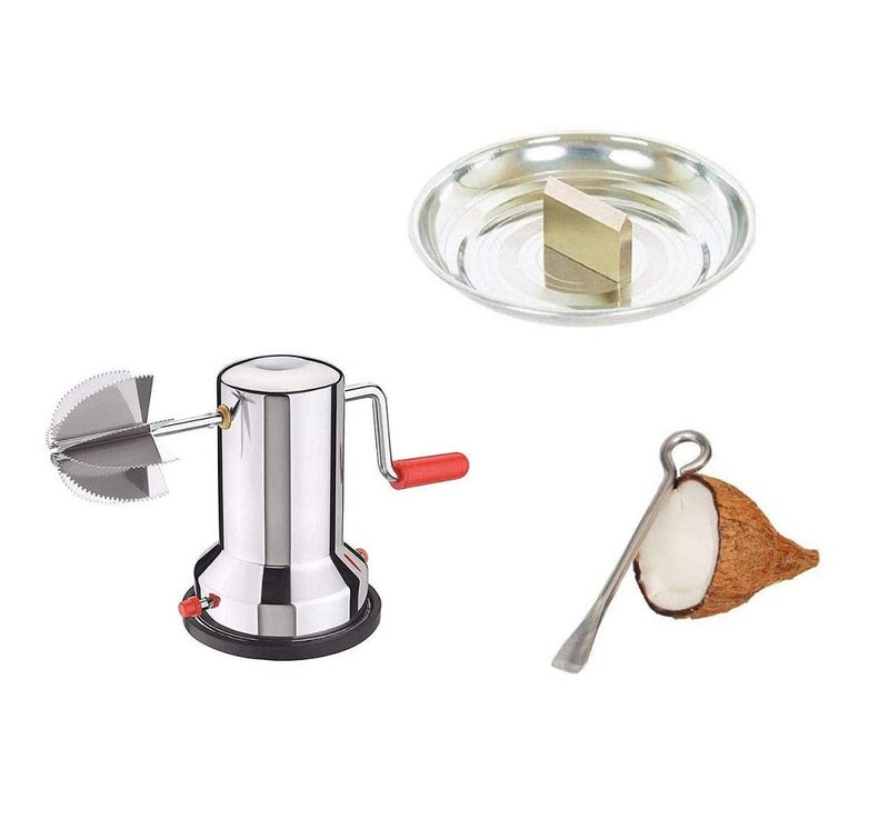 SBA PRIME SBAPRIME Stainless Steel Coconut Breaker with Coconut Scraper Machine Coconut Opener Pack of 3 - Image 1