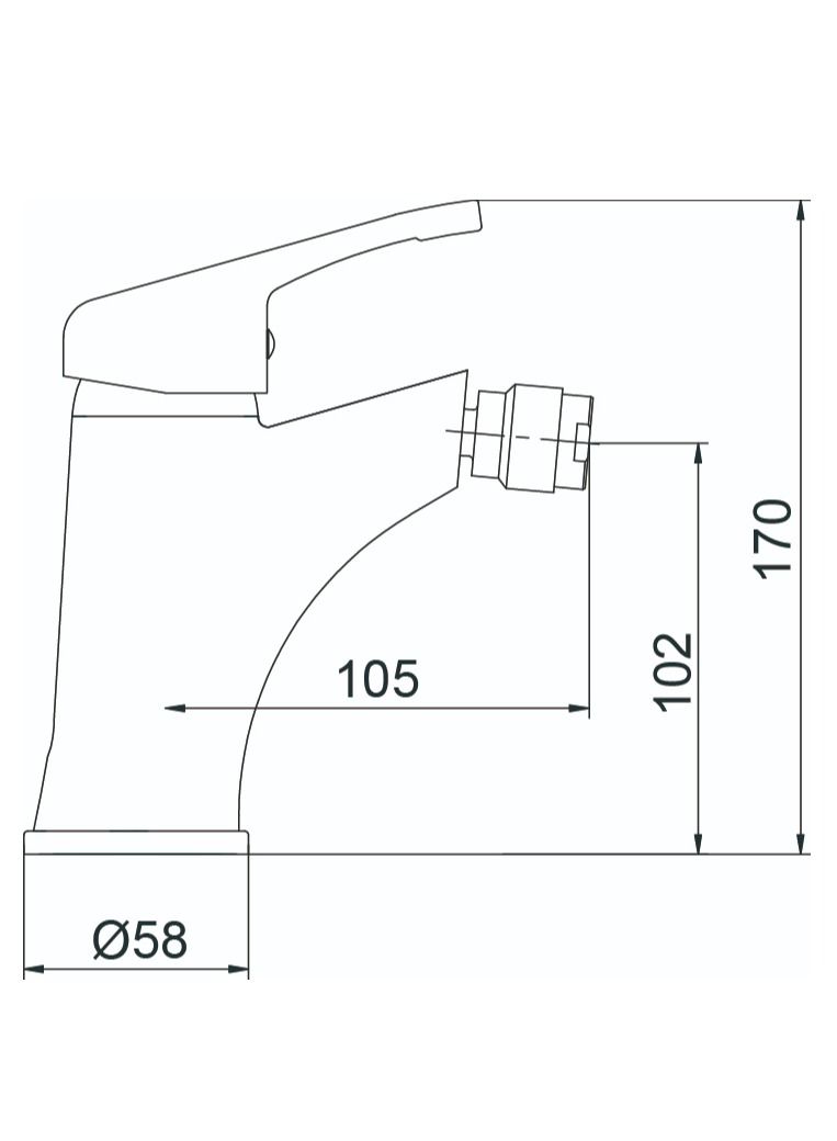 HESANIT Astra Single Lever Bathroom Bidet Mixer With Pop-up Waste - Image 3