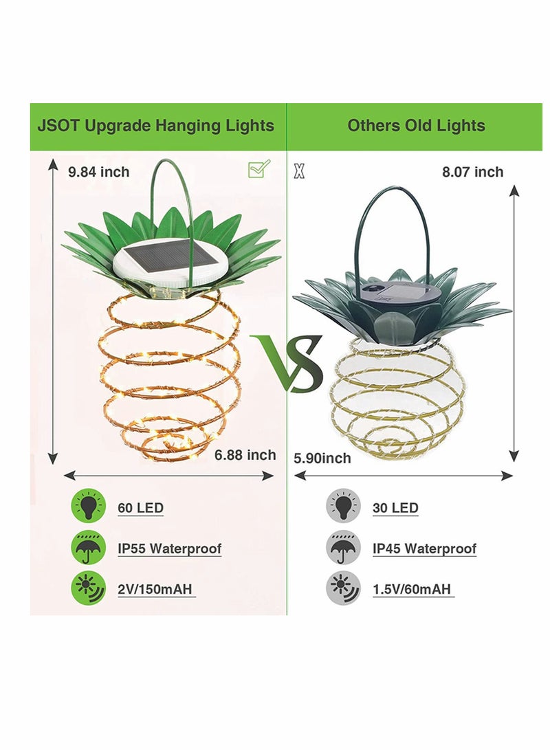 Excefore Solar Hanging Lights Outdoor 60 LED Waterproof Landscape Lanterns Solar Powered Decorative Garden Lighting for Yard Patio Lawn Balcony Path Tree 2 Pack - Image 5