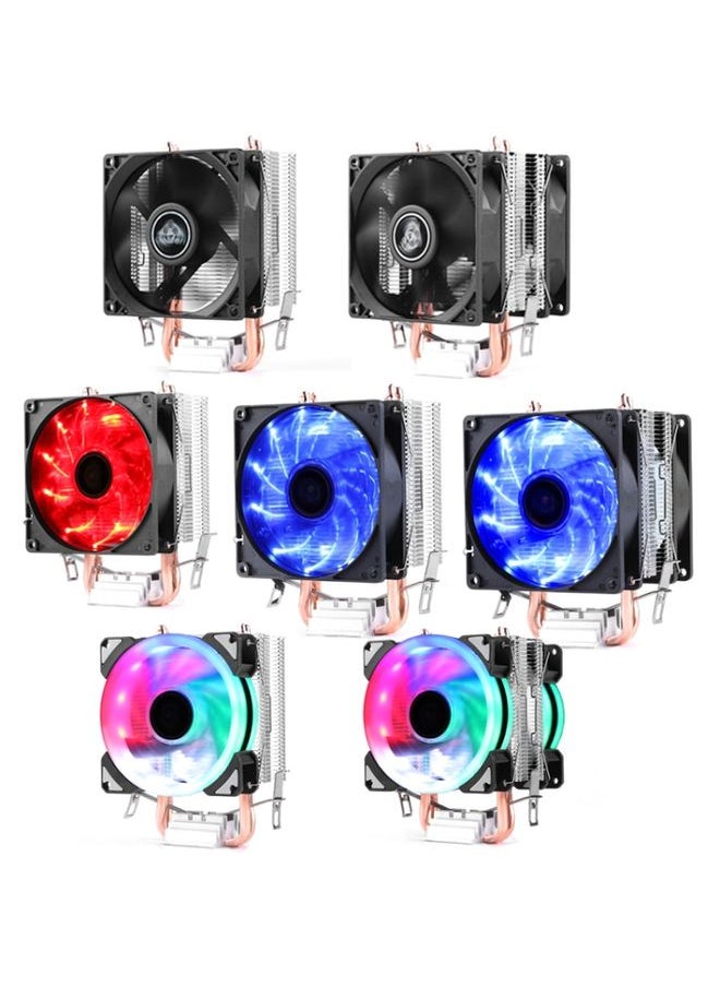 BURAQ - Desktop Computer Double Copper Tube CPU Radiator Super Quiet Without Light 3-pin Single Fan - Image 1