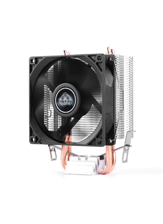 BURAQ - Desktop Computer Double Copper Tube CPU Radiator Super Quiet Without Light 3-pin Single Fan - Image 1