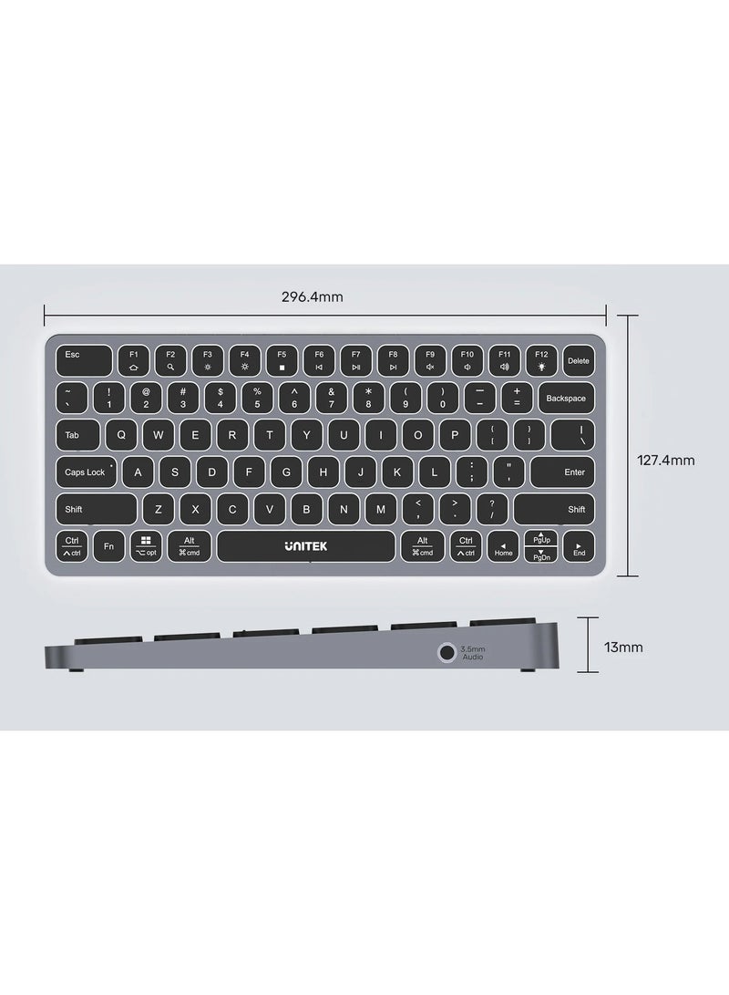 9-in-1 USB-C Hub with Keyboard- Support  3 x USB 3.0 Ports, HDMI 2.0, SD/Micro SD, Audio Jack & 100W PD Charging