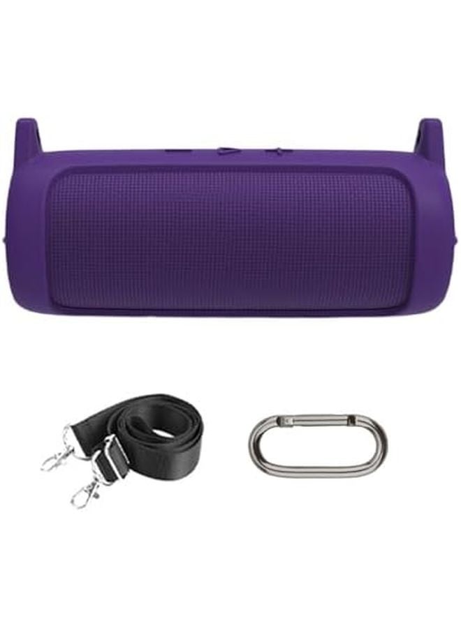 غطاء سيليكون أرجواني واقي، غطاء مضغوط خفيف الوزن يوفر حماية كاملة وسهل التنظيف لمكبرات الصوت - Image 2