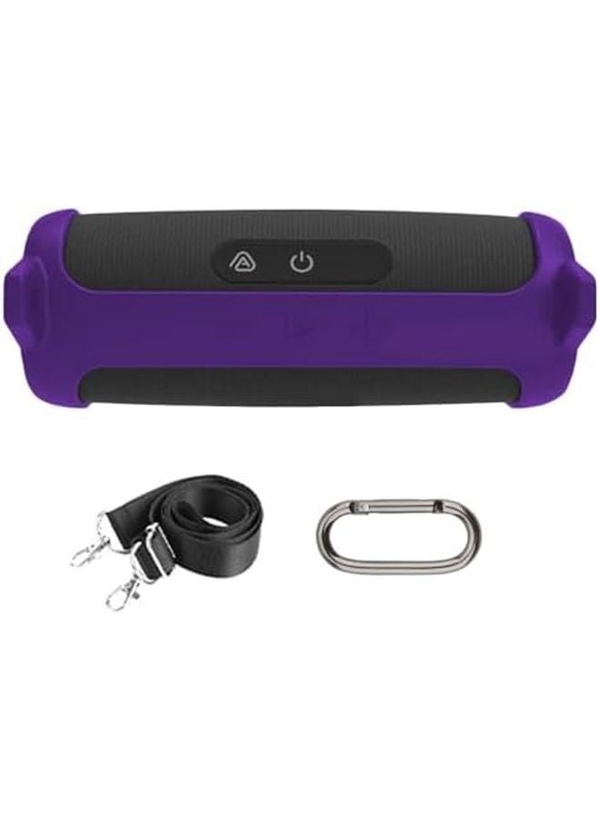 غطاء سيليكون أرجواني واقي، غطاء مضغوط خفيف الوزن يوفر حماية كاملة وسهل التنظيف لمكبرات الصوت - Image 4