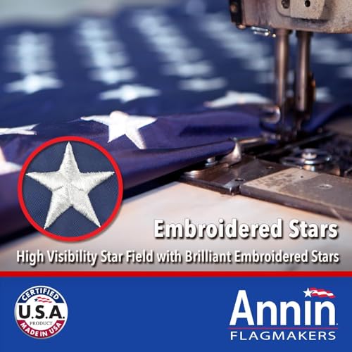 Annin Flagmakers (2710) Tough-Tex American Flag, Made in USA, 3 x 5 Feet, Polyester - Image 3