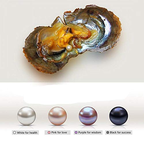 Magnitt Freshwater Pearl Oyster Cultured Love Wish Round Pearls Various Shining Meaningful Color, Oysters with Pearls Inside with DIY Necklace Pearl Kit Gift for Women (7-8mm/4Pcs) - Image 4