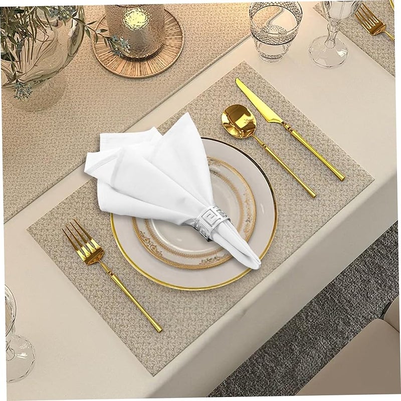 White Polyester Napkins 18x18 Inch 12PCS Washable Reusable for Dining Weddings - Image 5