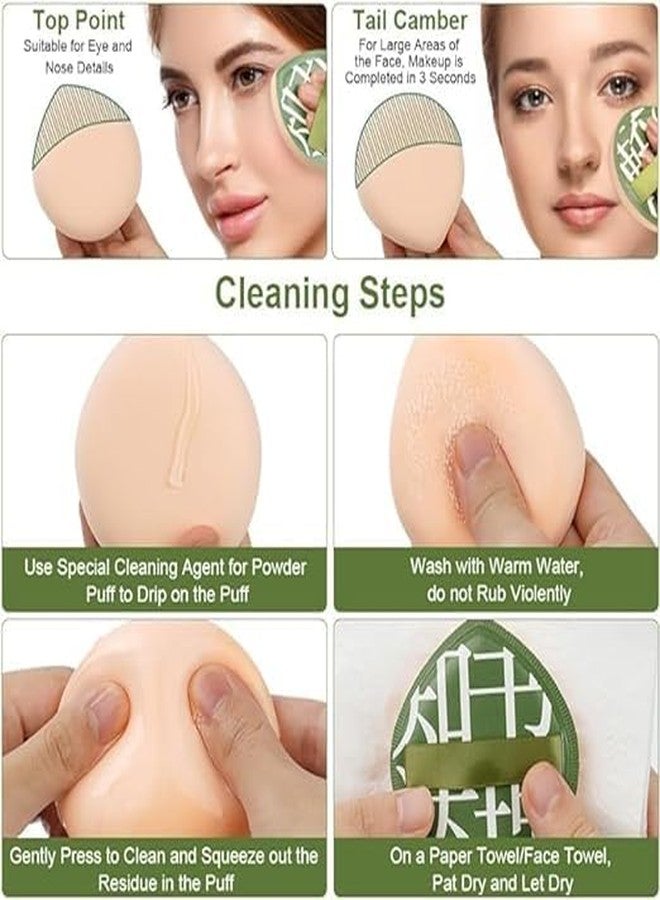 juprev Makeup Puff, Foundation Sponge, Powder Puffs for Face Teardrop Design for Flawless Application, Essential Beauty Blender Tool - Image 5