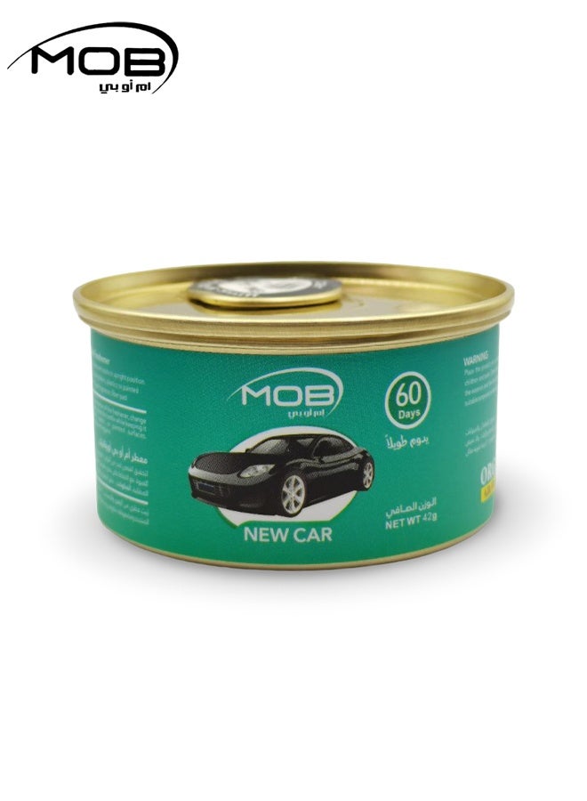MOB Organic "New Car" Scent Air Freshener Can - Long-Lasting 60 Days, 42g Solid Gel for Car Dashboard or Cup Holder, Leak-Proof & All-Weather Performance - Image 2