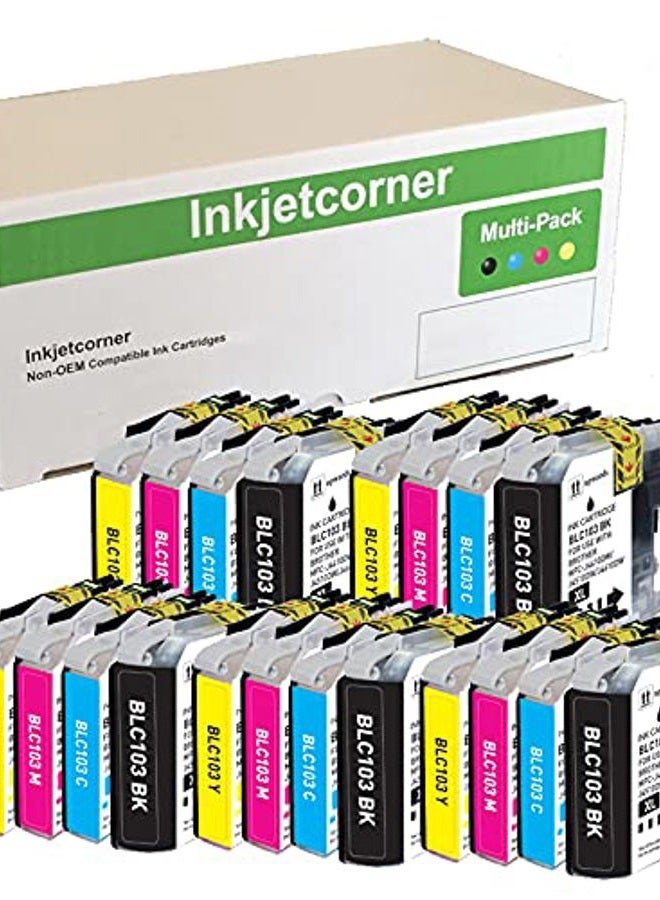 20 Pack Compatible Ink Combo Set Replacement for LC103 LC101 LC103XL BLC103 MFC-J245 MFC-J285DW MFC-J450DW MFC-J475DW MFC-J650DW MFC-J870DW MFC-J875DW (3rd Generation)