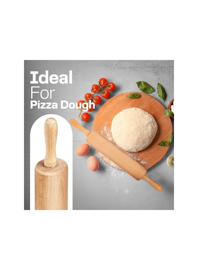 S-TOP 17.6 inch Wooden Rolling Pin for Baking - Long Dough Roller for All Baking Needs - Image 4