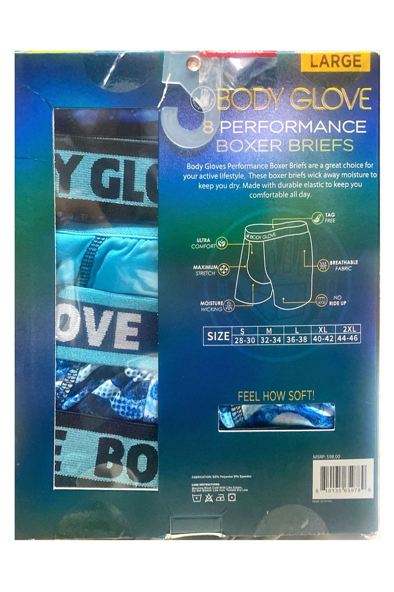 Body Glove 8 Pieces / Body Glove Performance Boxer Briefs for Men, 8-Pack – Maximum Stretch, Ultra Comfort, Moisture Wicking - Image 3