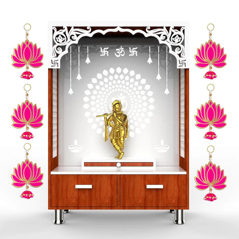 Laxmita Perfection Lotus HANGINGS Festive Wall Decor Torans & Wedding Decor/Diwali Decor Torans/Ganesh Chaturthi Decor Backdrop/Door Bandarwal Torans with Lotus (Pack of 6) - Image 4