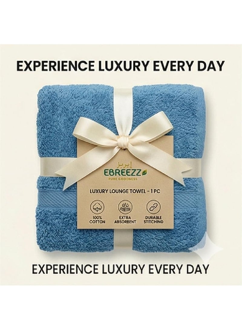 EBREEZZ Premium Cotton Body Towel – 70 × 140 cm | 650 GSM Ultra Soft & Highly Absorbent (1 Piece) - Image 3