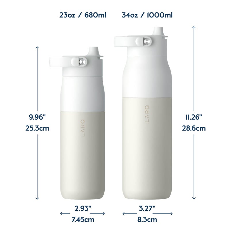 LARQ Bottle Swig Top 23oz - Insulated Stainless Steel Water Bottle With Built-In Silicone Handle | Thermos, BPA Free | Reusable Water Bottle for Sports, Gym, and Travel, Granite White - Image 2