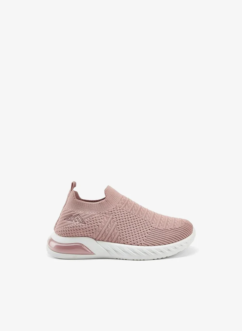 Textured Slip-On Sports Shoes With Pull Tab