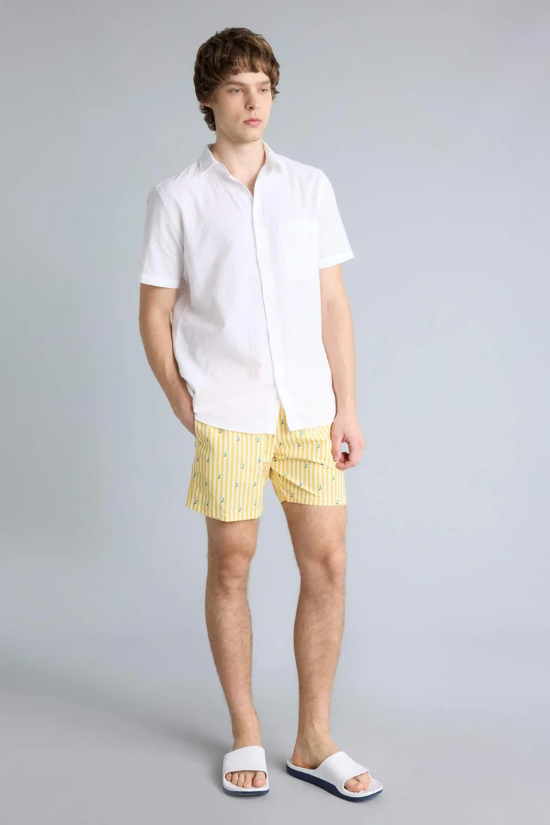 Defacto  Striped Short Swim Shorts for Men | Best Price UAE