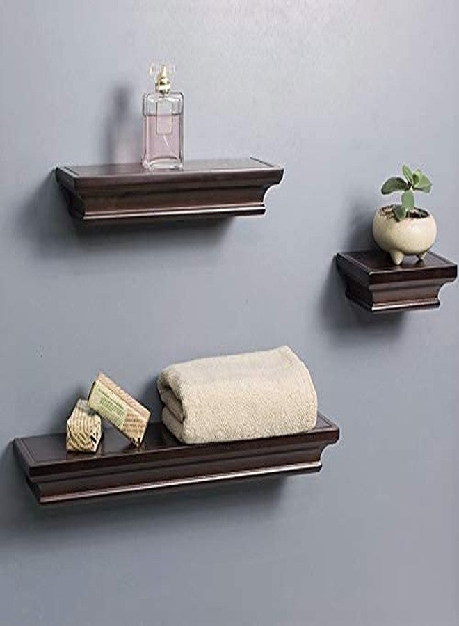 Acando Floating Wall Shelves Sets 3 PCS with Invisible Bracket Picture Ledge Units and Storage,Office Wall Organizer (3, Espresso) - Image 3