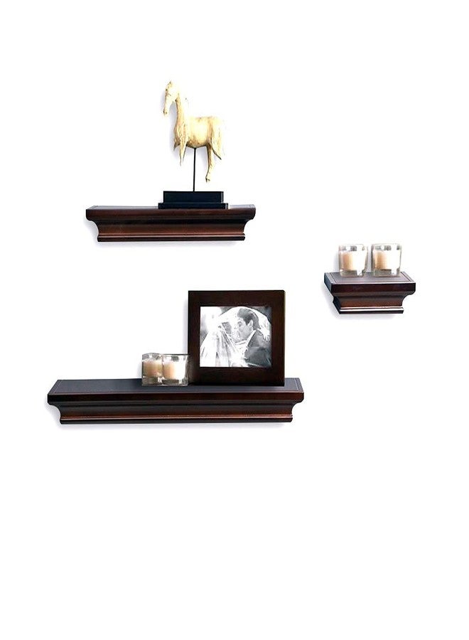 Acando Floating Wall Shelves Sets 3 PCS with Invisible Bracket Picture Ledge Units and Storage,Office Wall Organizer (3, Espresso) - Image 1