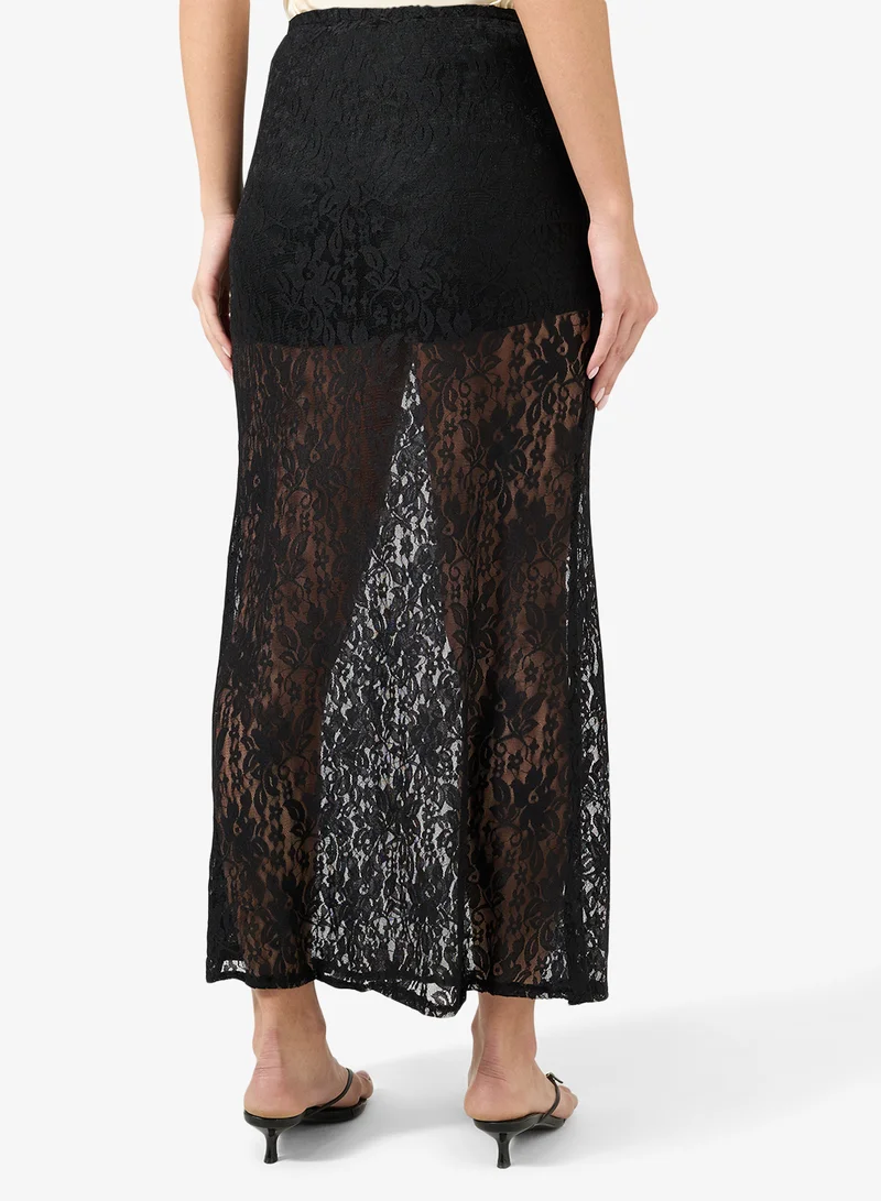 Ginger  Sheer Lace Maxi Skirt for Women | Best Price UAE