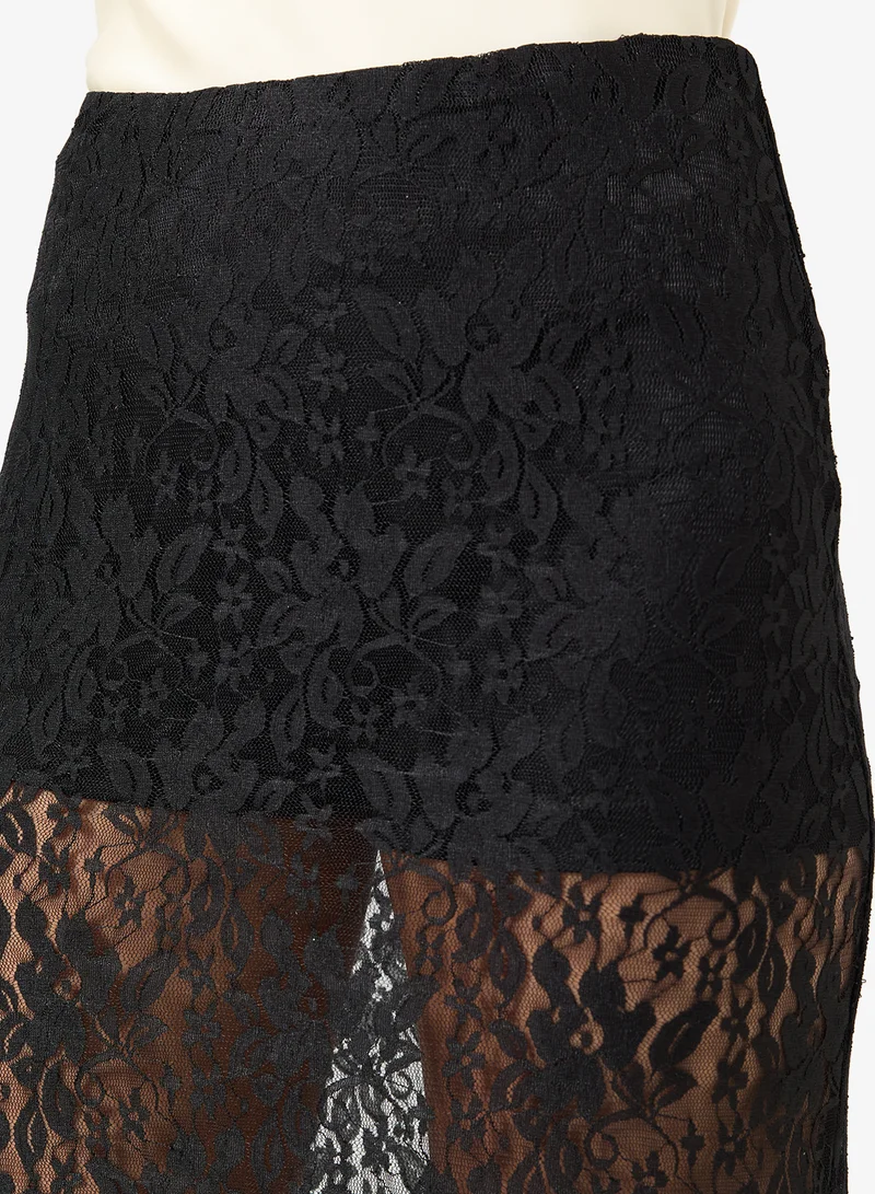 Ginger  Sheer Lace Maxi Skirt for Women | Best Price UAE