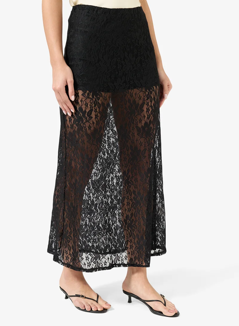 Ginger Sheer Lace Maxi Skirt