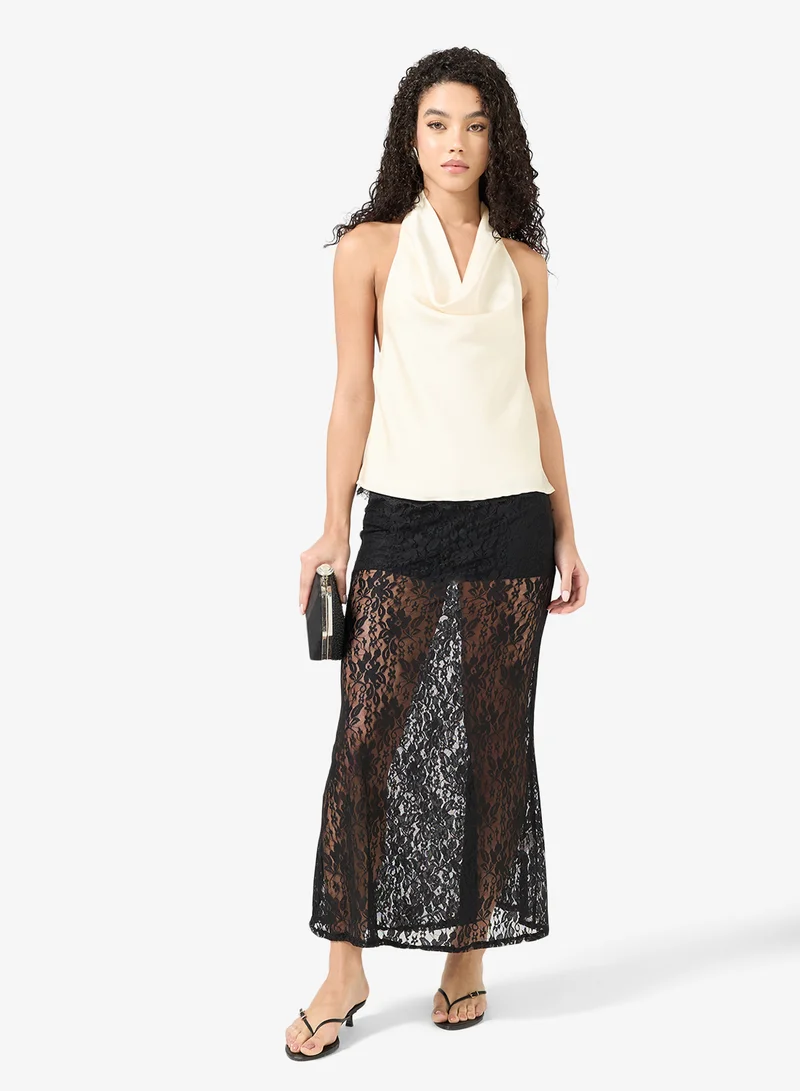 Ginger Sheer Lace Maxi Skirt