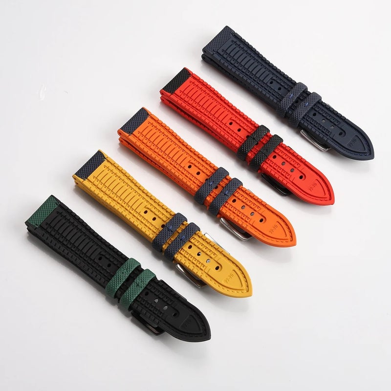 Bluejw Nylon Sailcloth and Rubber Hybrid Watch Wrist Band 20mm 21 22 23 24mm Quality Waterproof FKM Rubber Watch Strap Replacement Band - Image 4