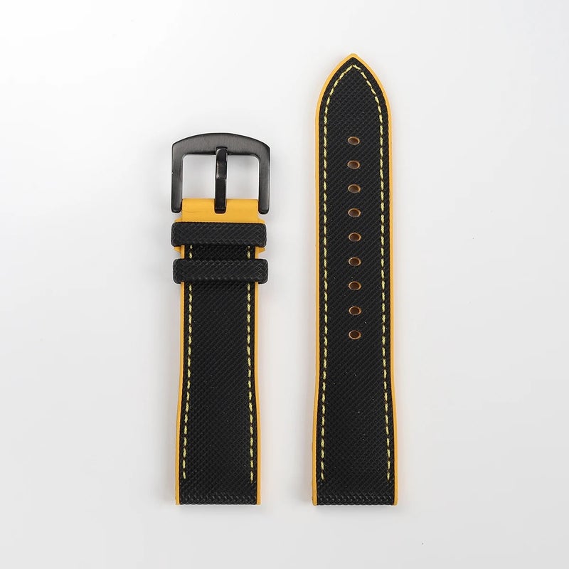 Bluejw Nylon Sailcloth and Rubber Hybrid Watch Wrist Band 20mm 21 22 23 24mm Quality Waterproof FKM Rubber Watch Strap Replacement Band - Image 1