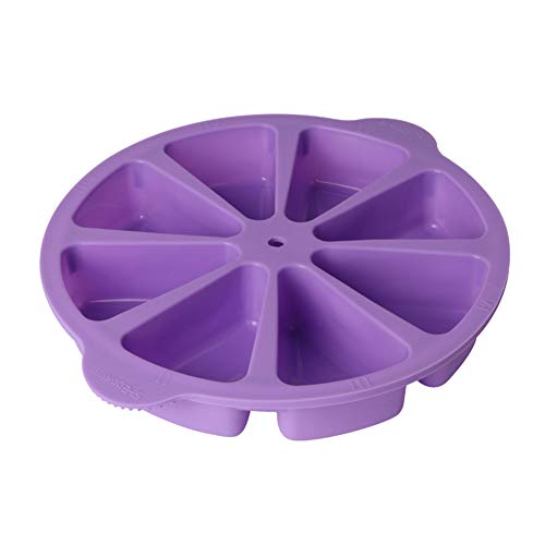 SHEbaking Scone Pan Silicone Triangle Cake Mold for Baking Nonstick Cornbread Pan 8 Cavity Pie Silicone Mold Perfect for Brownies, Muffin, Cupcake, Soap, polenta, or biscuits (Light Purple) - Image 1