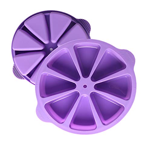 SHEbaking Scone Pan Silicone Triangle Cake Mold for Baking Nonstick Cornbread Pan 8 Cavity Pie Silicone Mold Perfect for Brownies, Muffin, Cupcake, Soap, polenta, or biscuits (Light Purple) - Image 3