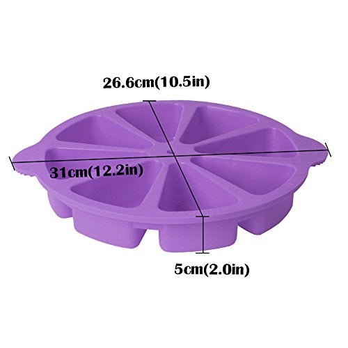 SHEbaking Scone Pan Silicone Triangle Cake Mold for Baking Nonstick Cornbread Pan 8 Cavity Pie Silicone Mold Perfect for Brownies, Muffin, Cupcake, Soap, polenta, or biscuits (Light Purple) - Image 5