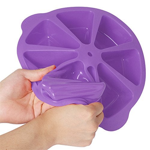 SHEbaking Scone Pan Silicone Triangle Cake Mold for Baking Nonstick Cornbread Pan 8 Cavity Pie Silicone Mold Perfect for Brownies, Muffin, Cupcake, Soap, polenta, or biscuits (Light Purple) - Image 4