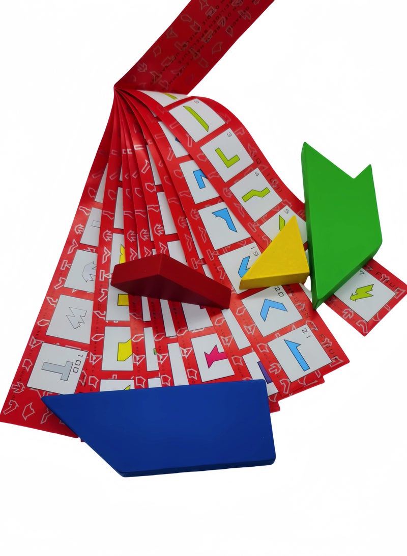 هايك لعبة تعليمية مكونة من أربع قطع مكونة من حرف T على شكل هندسي ملون - Image 2