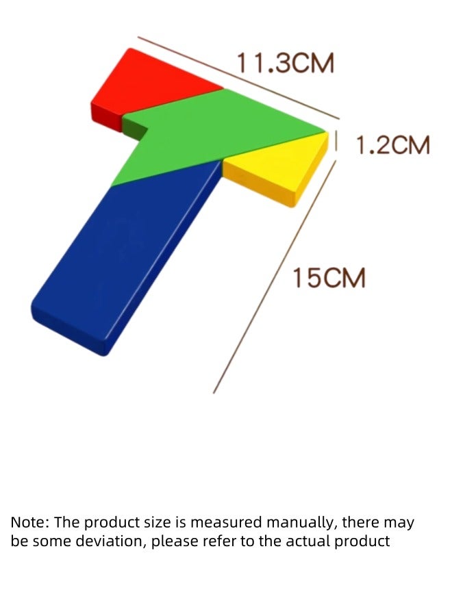هايك لعبة تعليمية مكونة من أربع قطع مكونة من حرف T على شكل هندسي ملون - Image 4