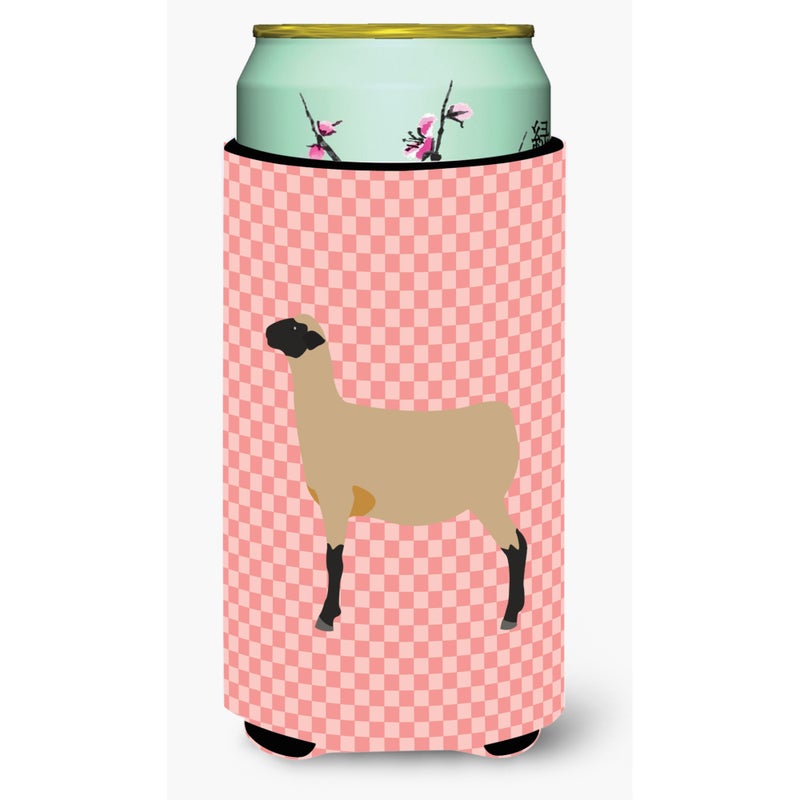Caroline's Treasures ""Caroline's Treasures Hampshire Down Sheep Pink Check Decorative Can Hugger  Tall Boy  Multicolor"" 