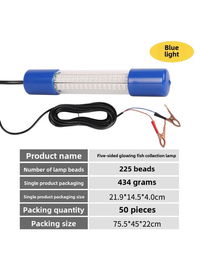 Generic Fishing Lamp Ground-mounted Electric Torch Lighting Decoration Fishing Light Outdoor Camping Emergency Searchlight-Color:240 Beads 50w Blu-ray  - Image 1
