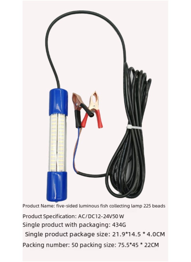 Generic Fishing Lamp Ground-mounted Electric Torch Lighting Decoration Fishing Light Outdoor Camping Emergency Searchlight-Color:240 Beads 50w Blu-ray  - Image 5