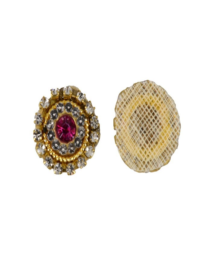 Decorama Handmade Embroidery Gota Patti Round Booti Applique Work Decorative Crafting Saree Lehenga Sew on Appliques Patches Badge (Pink) - Pack of 20 (Size of Booti - 2mm) - Image 2