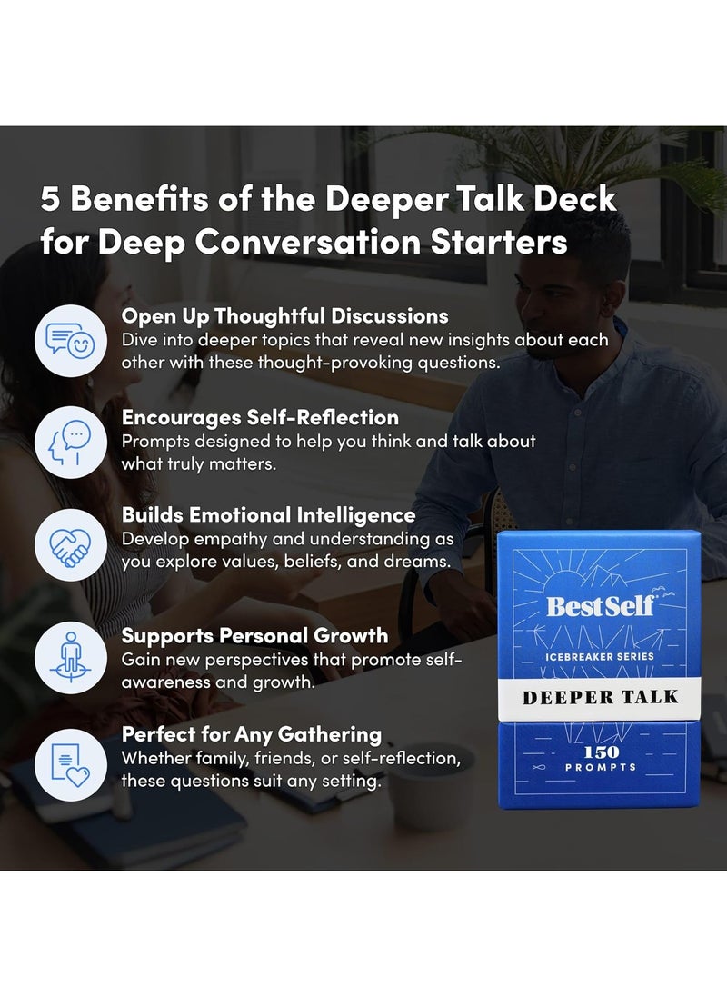 MAGIC VAULT - Conversation Starter Icebreaker Deeper Talk Deck by BestSelf ― Powerful Conversation Cards to Grow and Strengthen Relationships by Cultivating Open, Engaging and Meaningful Interactions ― 150 Prompts - Image 1