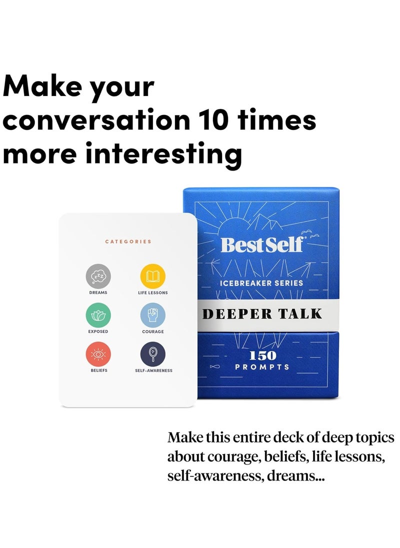 MAGIC VAULT - Conversation Starter Icebreaker Deeper Talk Deck by BestSelf ― Powerful Conversation Cards to Grow and Strengthen Relationships by Cultivating Open, Engaging and Meaningful Interactions ― 150 Prompts - Image 1