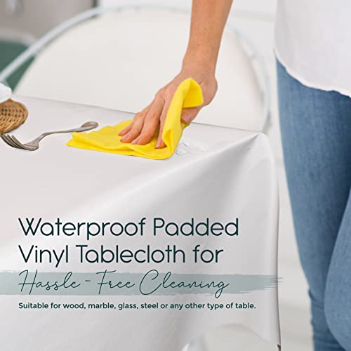 tablecloths by design - Quality Table Pad Protector, Superior Protection from Spills, Scratches & Heat - Reusable Vinyl Table Cloth with Cushion Flannel Backing (72" L x 54" W) - Image 3
